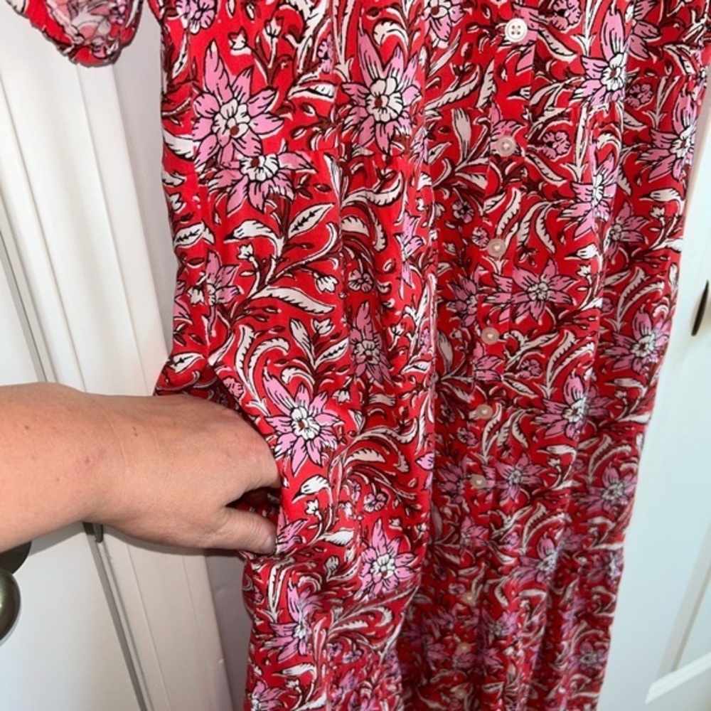 NWT LOFT button down, floral dress - sz SMALL Petite - Picture 4 of 7